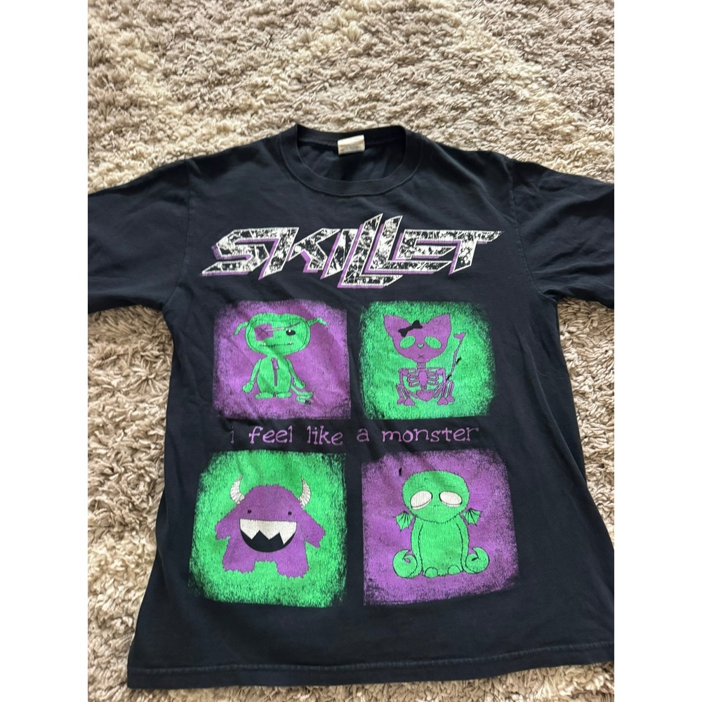 Skillet Vintage Band Tee I Feel Like A Monster Black T-Shirt Small Fruit Of Loom - Picture 2 of 10